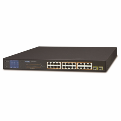 Planet GSW-2620VHP PoE switch, 24x1Gb + 2xSFP 1Gb, LCD, V...