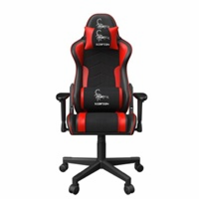 GEMBIRD Gaming chair SCORPION black mesh red skin accents...