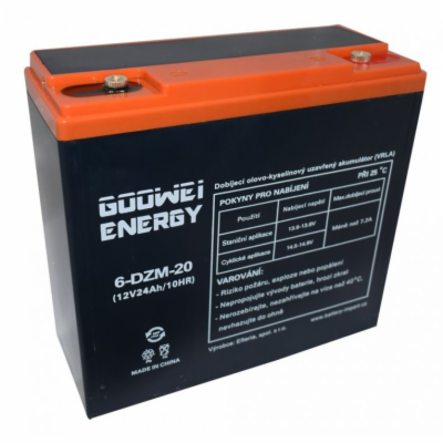 GOOWEI ENERGY 12V 24Ah 6-DZM-20 Pb trakční záložní akumul...