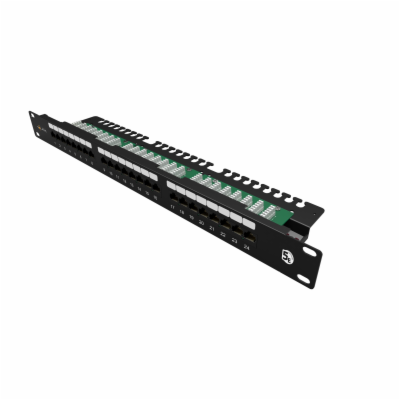 19" patch panel Solarix 24 x RJ45 CAT5E UTP s vyvazovací ...