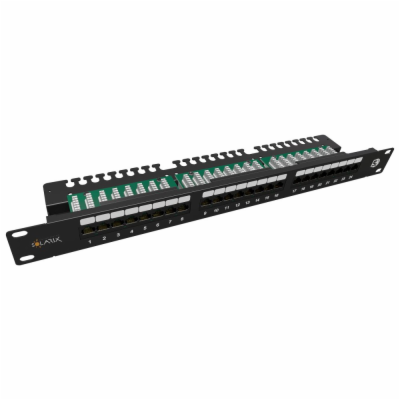 Solarix Patch panel 24x RJ-45 Cat5e UTP s vyvazovací lišt...