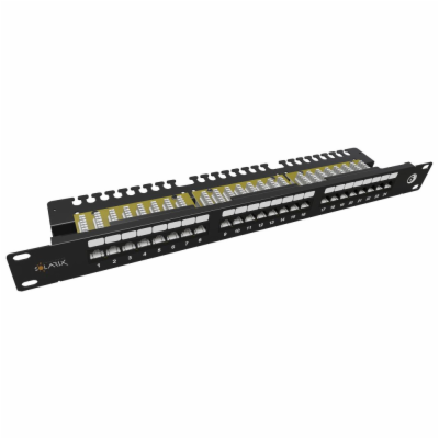 Solarix Patch panel 24x RJ-45 Cat6 UTP s vyvazovací lišto...