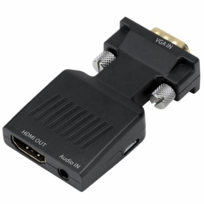 PremiumCord Převodník VGA na HDMI s audio vstupem a audio...