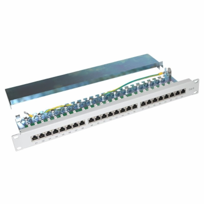 XtendLan Patch panel 19", 24 portů, Cat6, stíněný, šedý