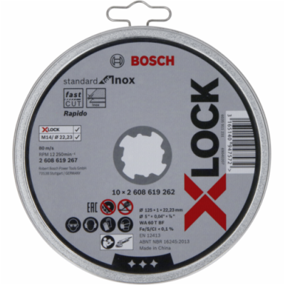 Bosch X-LOCK řezný kotouč Standard for Inox 125 / 22,23 /...