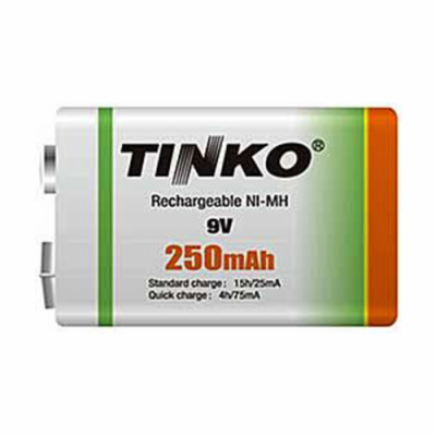 Baterie 6F22 nabíjecí 9V/250mAh TINKO NiMH