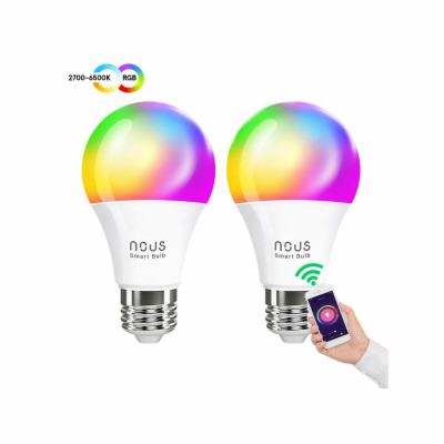 Smart LED žárovka E27 9W RGB NOUS P3/2pack WiFi Tuya sada...