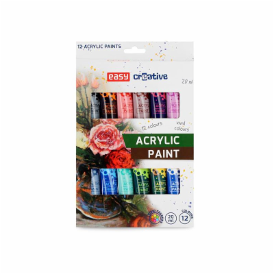 Akrylové barvy 20 ml, 12 barev Akrylové barvy EASY Creati...