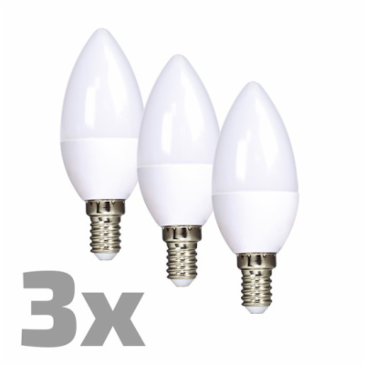 Žárovka LED E14  6W bílá teplá ECOLUX SOLIGHT WZ431-3 3ks