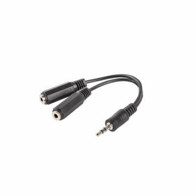 LANBERG AD-0024-BK adapter Jack Stereo(M)->Jack(F)x2 10cm