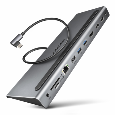 AXAGON HMC-4KX3 USB 5Gbps hub, 3x USB-A, 2x HDMI, DP, RJ-...