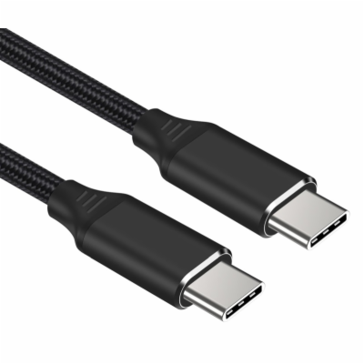 PREMIUMCORD Kabel USB-C M/M, 240W 480Mbps černý bavlněný ...