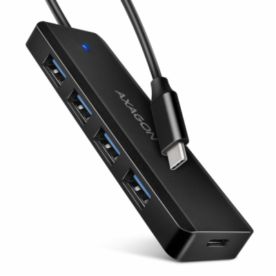 AXAGON HUE-C1C, 4x USB 5Gbps TRAVEL hub, USB-C napájecí k...