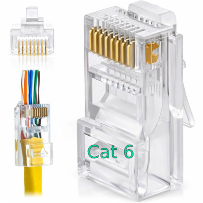 W-Star Konektor UTP RJ45EZ Cat6 100ks 3U pozlacený 6SLD p...