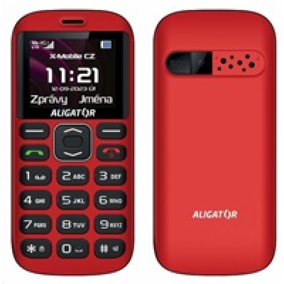 ALIGATOR A720 4G Senior červeno-černý + stolní nabíječka