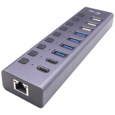 i-tec USB 3.0/USB-C nabíjecí HUB 9port LAN + Power Adapte...