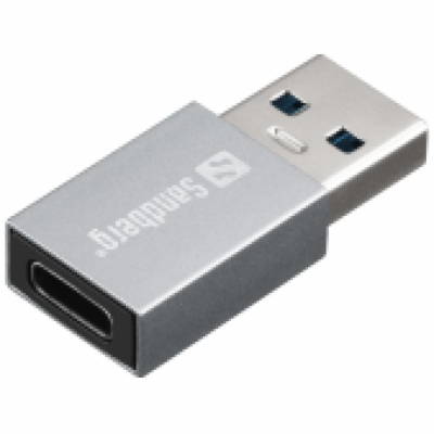 Sandberg USB-A to USB-C Dongle, stříbrná