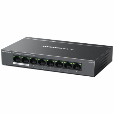 MERCUSYS switch MS108GP (8xGbE,7xPoE+,65W,fanless)