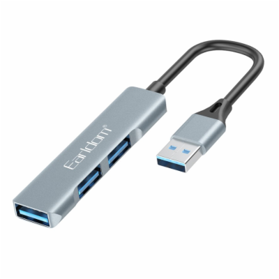 DeTech USB hub Earldom ET-HUB09, USB 3.0, 3 porty, šedý U...