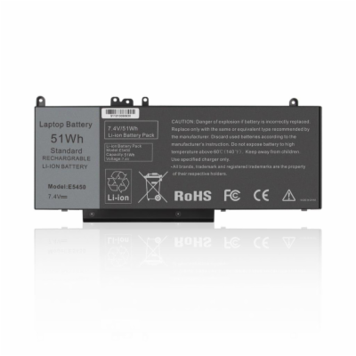 Baterie pro notebooky Dell Latitude E5250 - 51Wh 7.4V, 51...