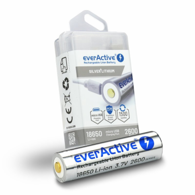 EVERACTIVE akumulátor 18650 Li-Ion 2600mAh s nabíjecím mi...