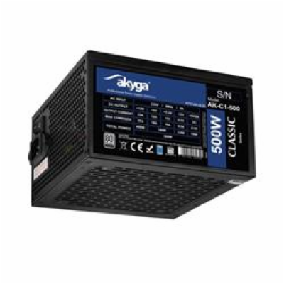 Akyga PC zdroj ATX 500W P4+4 2x PCI-E 6+2 pin 4x SATA 2x ...