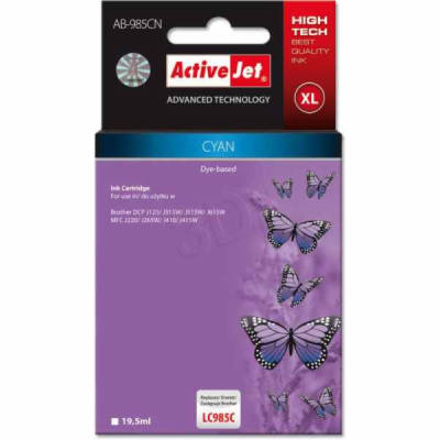 ActiveJet ink cartr. Brother LC-985C - 19 ml - 100% NEW A...