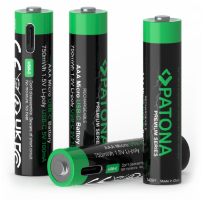 PATONA nabíjecí baterie AAA/LR03 Li-Pol 500mAh 1,5V s USB...