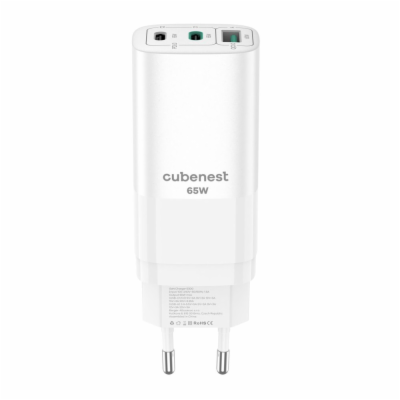 CubeNest S3D0 GaN Adaptér 65W bílá - (2× USB-C až 65 W, 1...