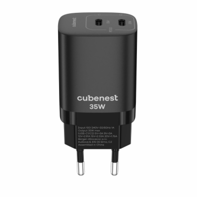 CubeNest S2D1 GaN Adaptér 35W černá (2× USB-C až 35 W), P...