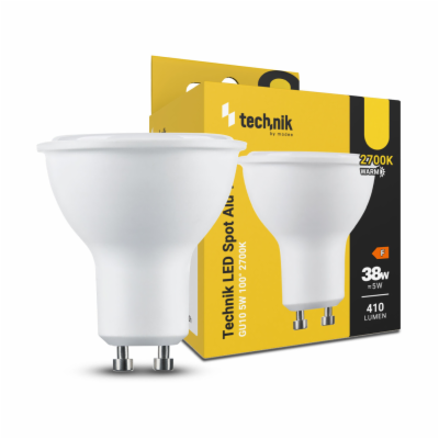 Technik LED žárovka, bodová, 5W, GU10, 2700K, 410lm, bílá...