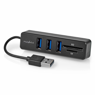 NEDIS USB hub/ zástrčka USB-A/ zásuvka USB-A/ 3 porty/ na...