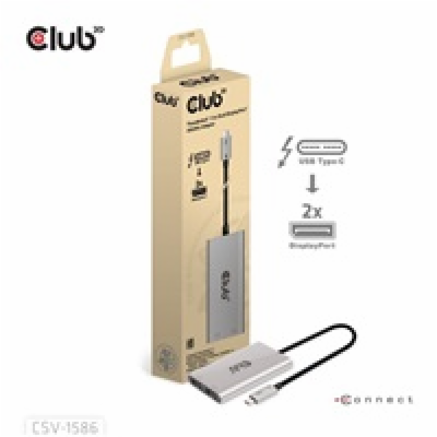 Club3D Video hub Thunderbolt 3 na 2x DP, Dual 4K60Hz nebo...