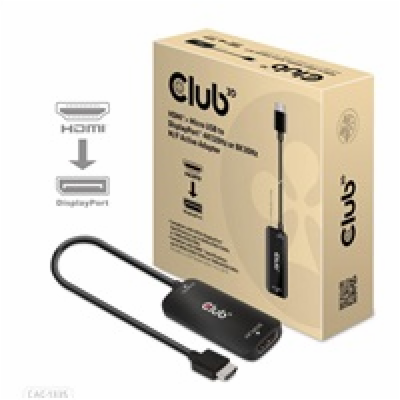 Club3D Adaptér HDMI + Micro USB na DisplayPort 4K120Hz/8K...