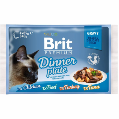 Brit Premium Cat Pouches Dinner Plate 400g (4x100g) kapsi...