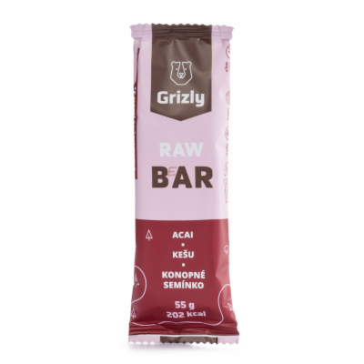 GRIZLY Raw Bar Acai - Kešu - Konopné semínko 55 g