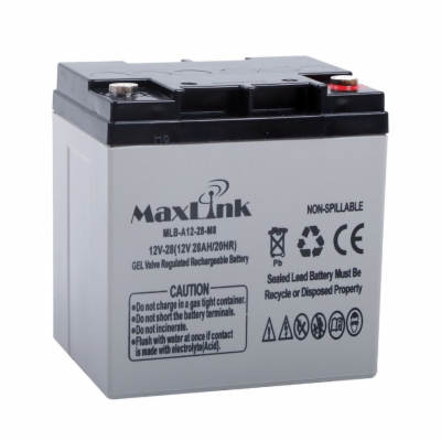 MaxLink olověná baterie AGM 12V 28Ah,konektor M6