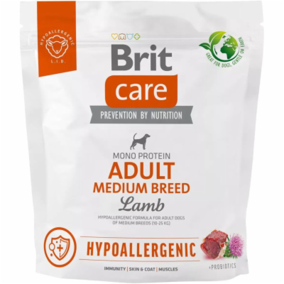 Brit Care Dog Hypoallergenic Adult Medium Breed, 1kg gran...