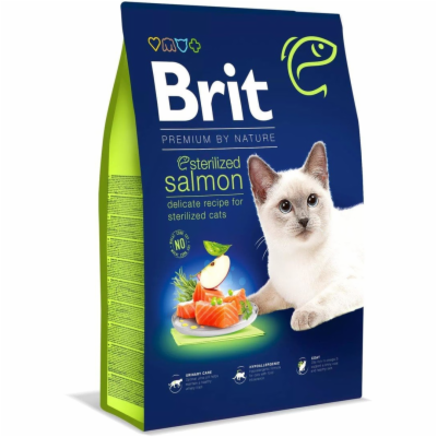 Brit Premium by Nature Cat. Sterilized Salmon, 8kg granul...