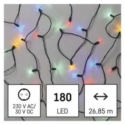 LED vánoční řetěz – tradiční, 26,85 m, venkovní i vnitřní...