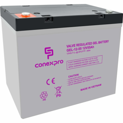 Conexpro baterie gelová, 12V, 55Ah, životnost 10-12 let, ...