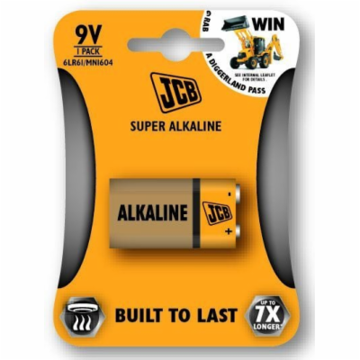 JCB SUPER alkalická baterie 6LR61/9V, blistr 1 ks