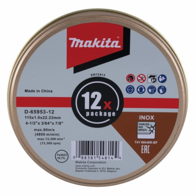 Makita D-65953-12 řezný kotouč 115x1.2x22.23 nerez