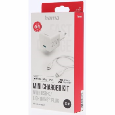 Hama set: rychlá USB nabíječka USB-C PD 20 W + kabel USB-...