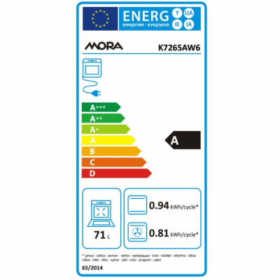 Mora K 7265 AW6 Kombinovaný volně stojící sporák 60cm