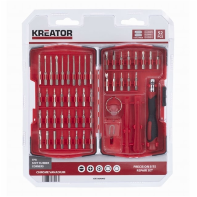 Kreator KRT064900 - Hodinářský šroubovák s bity 52ks