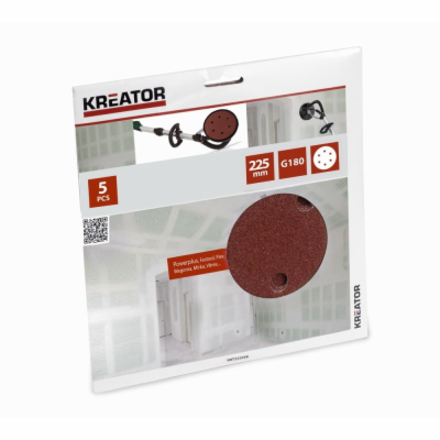 Kreator KRT232008 - 5ks Brusný kotouč 225 mm G180