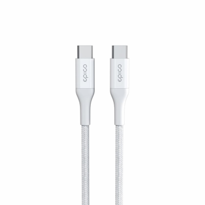 Epico Opletený PD kabel 2m USB-C na USB-C - bílý