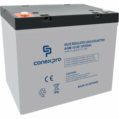 Conexpro baterie AGM 12V, 55Ah, životnost 10 let, M6