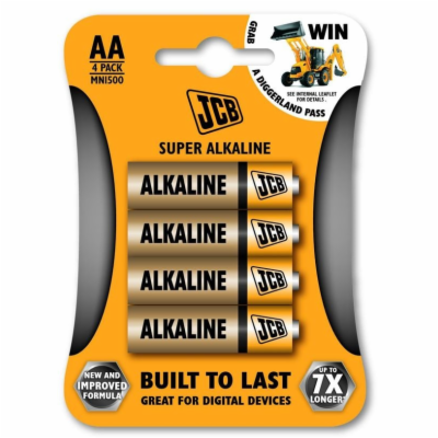 JCB SUPER alkalická baterie LR06, blistr 4 ks